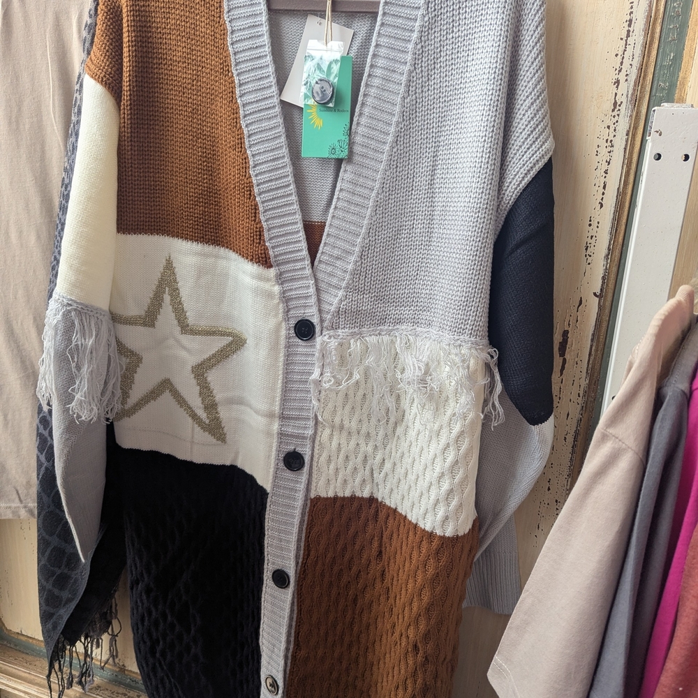 Colorblock Cardigan Sweater